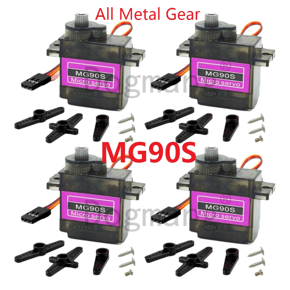 Micro Servo - Mg90s servo 1/2/4/10/20/50 peças, engrenagem totalmente
